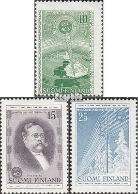 Produktbild von Briefmarken Finnland 1955 Mi 450-452 (kompl.Ausg.) postfrisch Telegraphie Finnland