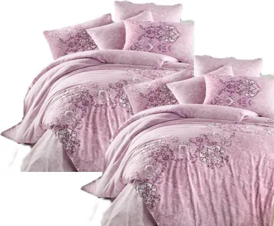 Produktbild von aboutyourhome bettwäsche Bettwäsche Baumwolle 135x200 80x80 Blumen Ornamente Rosa, 4tlg.