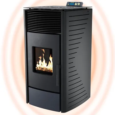 Immagine prodotto di NEMAXX® P12 stufa a pellet 13,6 kW A+, 300 m³, 28 kg, telecomando, nero