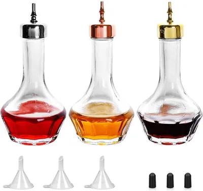 Productafbeelding van Fles Set Glazen Dash Fles met Dasher Top 1.7 oz Professionele Bar Tool voor Cocktail Geweldig voor Barman Thuis Bar (3)