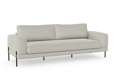 Produktbild von Karin 3-Sitzer-Sofa, Massivholzkonstruktion, skandinavischer Stil, Hohe Beine aus Metal, Grande 03 Beige