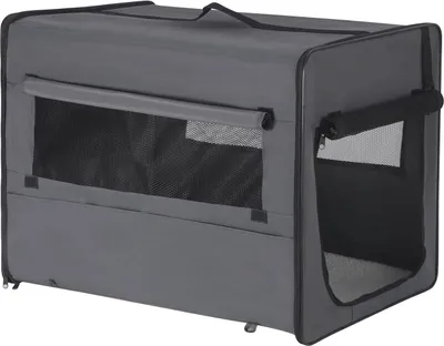 Produktbild von EUGAD Hundebox faltbar Hundetransportbox Auto für Katzen Havaneser Welpen Grau M (61x51x46cm) 0338GL