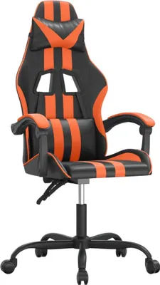 Produktbild von vidaXL Gaming-Stuhl Drehbar Schwarz und Orange Kunstleder