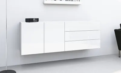 Produktbild von Kommode, Hängeschrank "Sophia" 152cm 3SK, weiß-glänzend