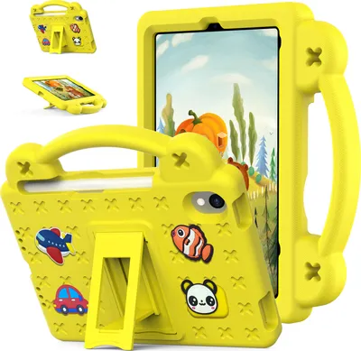 Produktbild von Schutzhülle für iPad mini (2021) Niedliche Hülle für Kinder, Stoßfest mit Griff und Ständer Gelb