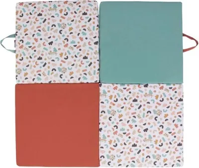 Immagine prodotto di Tappetino da gioco, TINEO Malin, multifunzionale 3 in 1, 120 x 120 cm, animali geometrici
