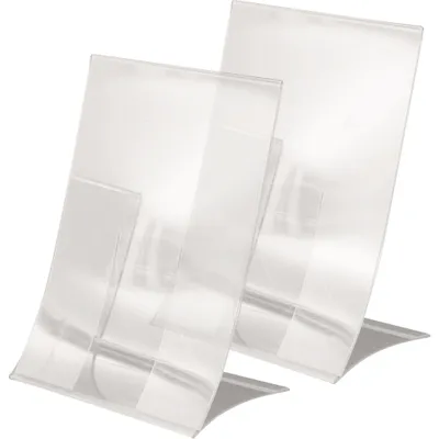 Produktbild von SIGEL TA161 Tischaufsteller, DIN A5 (148x210 mm), schräg, einseitige Präsentation, glasklar, Hartplastik