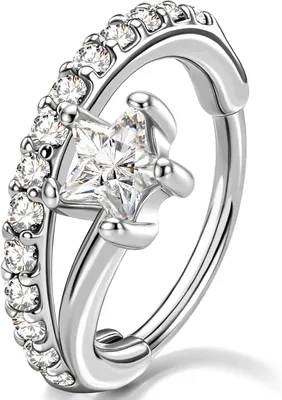Imagen del producto de Piercing nasal de 20G con incrustación de circonita, de 8 mm, para mujeres