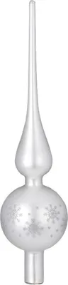 Produktbild von Christbaumspitze dekoriert 28cm Frosty Silver matt