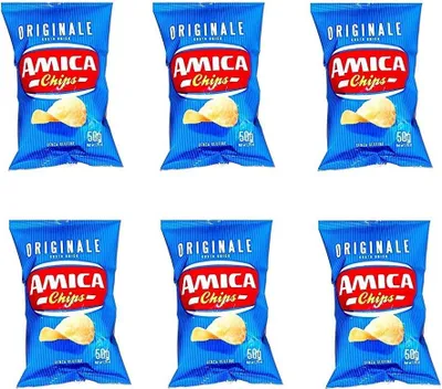 Produktbild von 6x Amica Chips Classica Originale Patatine Kartoffelchips gesalzen 50g Kartoffel