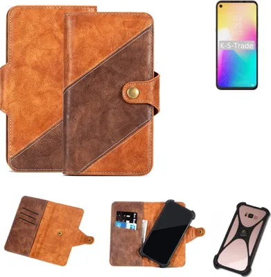 Produktbild von K-S-Trade Handy-Hülle Schutz-Hülle Bookstyle Case Wallet-Case kompatibel mit HiSense U30 Handy Cover Bumper Kantenschutz Smartphone dunkelbraun