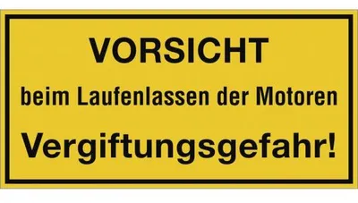 Produktbild von Dreifke® Schild VORSICHT beim Laufenlassen der Motoren Vergiftungsgefahr!, Al...