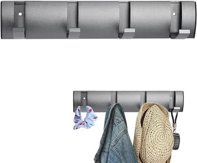 Image de Porte-vêtements muraux noirs - lot de 4 - barre de qualité