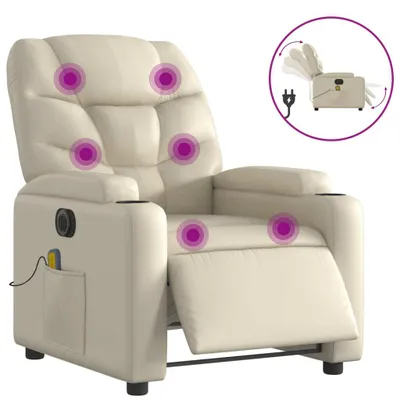 Produktbild von vidaXL Massagesessel Elektrisch Creme Kunstleder