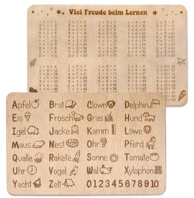 Imagen del producto de Tabla de desayuno de madera con grabado para niños