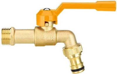 Produktbild von Bauernschlauchkran, 1/2 Zoll, messing, außenansetzbar, frostbeständig bis -20°C, hitzebeständig bis 120°C, Außenwasserhahn, für Gartenarbeit