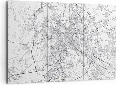 Produktbild von Bild auf Leinwand - Leinwandbild - 3 Teile - Stadt Karte Rom - 165x110cm - Wand Bild - Wanddeko - Wandbilder - Leinwanddruck - Bilder - Wanddekoration - Leinwand bilder - Wandbild - CE165x110-4682