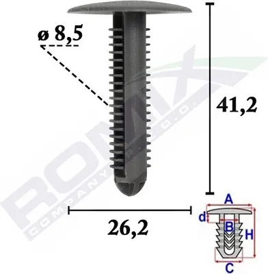 Produktbild von 10x ROMIX C70608 Clip Zier- / Schutzleiste Innenraumverkleidung