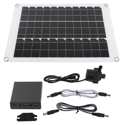 Produktbild von Solar-Springbrunnen-Pumpen-Set, 20 W, mit Solarmodul betrieben, Tauchpumpe, geräuscharm, 12 V, für Vogeltränke, Fischteich, Garten, Hydrokultur
