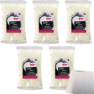 Produktbild von Hofgut Kokosraspeln VPE (5x150g Beutel) + usy Block
