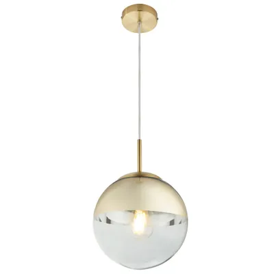Produktbild von LED Hängelampe, Glaskugel, gold transparent, Höhe 120 cm