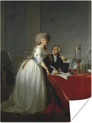 Produktbild von MuchoWow® Poster Porträt von Herrn Lavoisier und seiner Frau - Gemälde von Jacques-Louis David 90x120 cm - Wohnzimmer