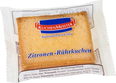 Produktbild von KuchenMeister Kuchenscheibe Zitrone saftiger Rührkuchen Snack 25g