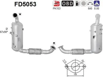 Obrázek produktu pro Filtr Pevných Částic Dpf Ford Focus Iii 1.6Tdci 11- Euro 5