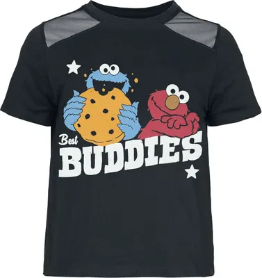 Produktbild von Sesame Street T-Shirt Damen Buddies - Krümelmonster - Elmo schwarz M
