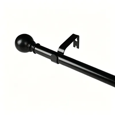 Immagine prodotto di Tirante per tende - Regolabile da 122 a 213 cm - Robusto materiale in metallo e fibra di carbonio - Terminali a forma di sfera - Montaggio a parete o a soffitto - Adatto per soggiorno, camera da letto, ufficio