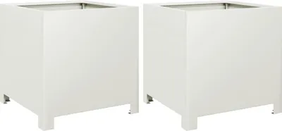 Zdjęcie produktu dla vidaXL Sadzarka 2 szt. Biała 40x40x40 cm Stal