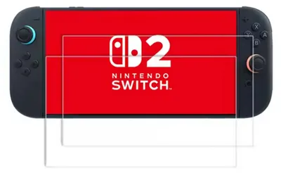 Produktbild von 2X Schutzglas für Nintendo Switch 2 Displayfolie Panzerfolie Hartglas 9H Klarfolie
