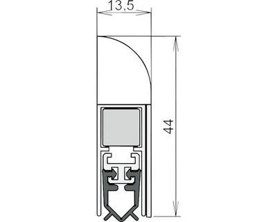 Produktbild von Athmer Türdichtung Wind-Ex Nr.1-310 Auslösung 1-seitig Länge 735mm silberfarben eloxiert - 1-310-0735