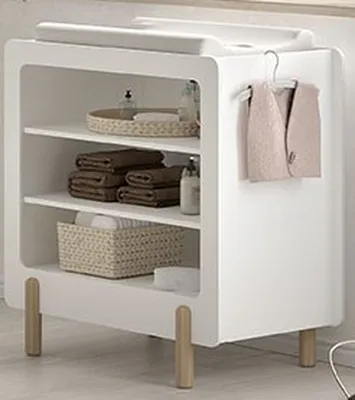 Produktbild von Wickelkommode >SMILE< in Weiß lackiert, MDF - 88x95,3x54,4cm (BxHxT)