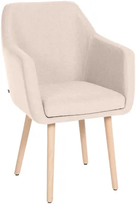 Produktbild von CLP Besucherstuhl Utrecht Stoff mit robustem Holzgestell beige Gestell Farbe natur