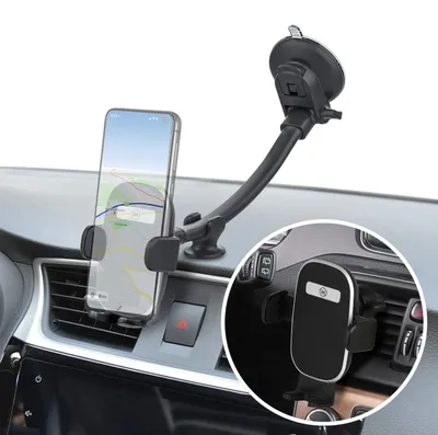 Produktbild von Autohalterung Handyhalterung Smartphonehalterung - Saugnapf - 4,7 bis 6,7 Zoll - 22 cm Schwanenhals - Lüftungsclip