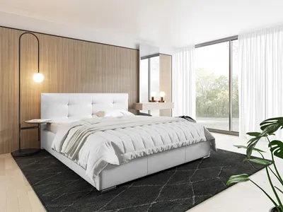 Obrázek produktu pro Čalouněná manželská postel 160x200 YADRA - bílá