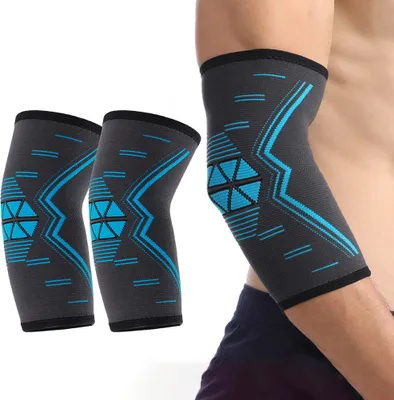 Produktbild von 2Pcs Fitness Ellenbogen Brace Gestrickte Nylon Atmungsaktive Elastische Sommer Sport Ellenbogen Kompression Unterstützung Hülse