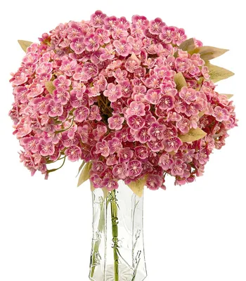 Kunstblumen Hortensien, 2er Set, 588 Blüten, Seide, 42 cm, Rosa