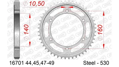Produktbild von AFAM Kettenrad 16701-45 Hinten für KAWASAKI MOTORCYCLES ZX Stahl
