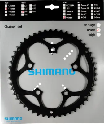 Produktbild von SHIMANO Kettenblatt SORA FC-R345 50 Zähne Schwarz - präziser Antrieb für Renn...