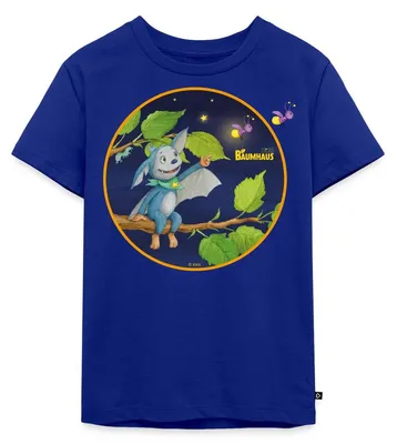 Produktbild von Spreadshirt KiKA-Baumhaus mit Fidi Sitzt auf Ast Kinder Premium T-Shirt, 98/104 (2 Jahre), Royalblau