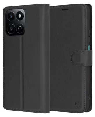 Zdjęcie produktu dla Techsuit Leather Folio etui do Honor 200 Smart / X7c – czarne