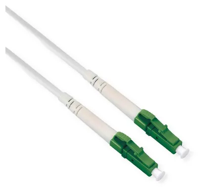 Obrázek produktu pro Optický kabel ROLINE 9/125 µm OS2, LC/LC, APC, ocelový pancíř, simplexní, LSOH, bílý, 1 m