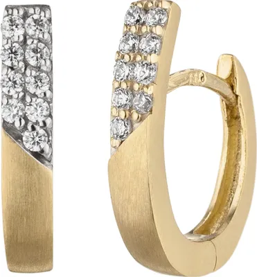 Produktbild von JOBO Creolen 333 Gold Gelbgold matt 18 Zirkonia Ohrringe
