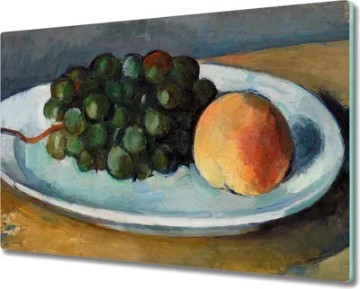 Produktbild von Coloray Küchenbrett Kochplattenabdeckung Hackbrett Schneidebrett Herdabdeckplatte 80x52 cm - Trauben Pfirsiche