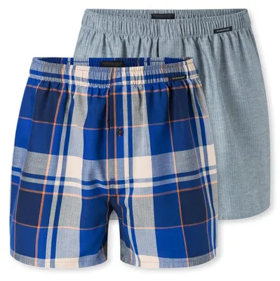 Produktbild von Schiesser Herren 2 Pack Boxershorts Baumwolle Web Multipack - Webboxer