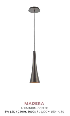 Produktbild von LED Pendelleuchte MADERA 5W, 3000K, kaffee, Ø: 15 H: 120 cm