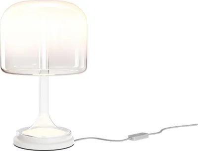 Produktbild von LED Nachttischlampe Metall Glas mit Dimmer D: 18 cm rund 28 cm Weiß 3000 K warmweißes Licht 1600 lm Modern