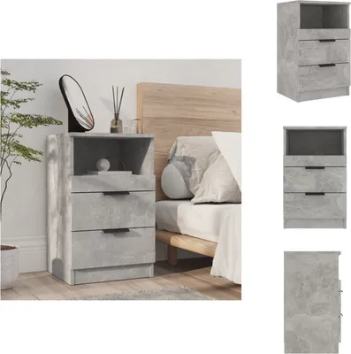 Immagine prodotto di vidaXL Comodino in cemento grigio materiale legno - Comodini